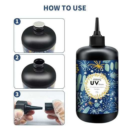 OSBANG Crystal Clear Hard UV Resin Upgraded Formula Ultraviolet Fast Curing for Jewelry Making Craft Decoration, Hard Transparent Glue Solar Cure Sunlight Activated Resin (1500g)