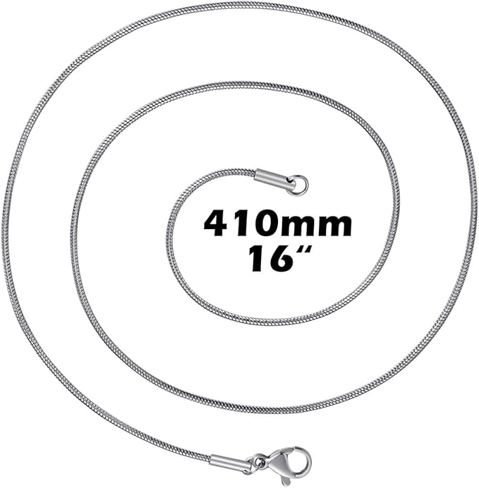 12 Pack Necklace Chains 16 Inches Stainless Steel Snake Chain Necklace with Lobster Clasps for DIY Jewelry Making, 1.2 mm