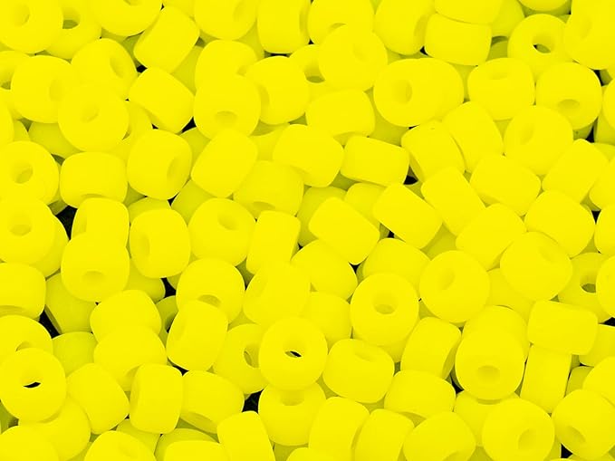 1.76 oz (ab. 240pcs) Mix of Big Pony Bagel Czech Glass Beads, 6mm (0.24 inch, Hole 0.08in) Semi Matte Neon Mix