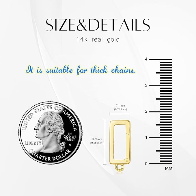 14K Gold Jewelry Clasp Necklace Extender Clasp Bracelet Extension Connector for DIY Necklace Bracelet Anklet Jewelry Making (Style 2)