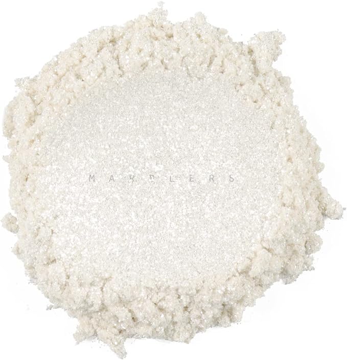 MARBLERS White Mica Powder [Snow Pearl] 4oz (113g) | Cosmetic Grade | Epoxy Resin Pigment, Dye | Non-Toxic, Vegan, Cruelty-Free | Lip Gloss, Nails, Body Butter, Bath Bomb, Candle & Soap Making