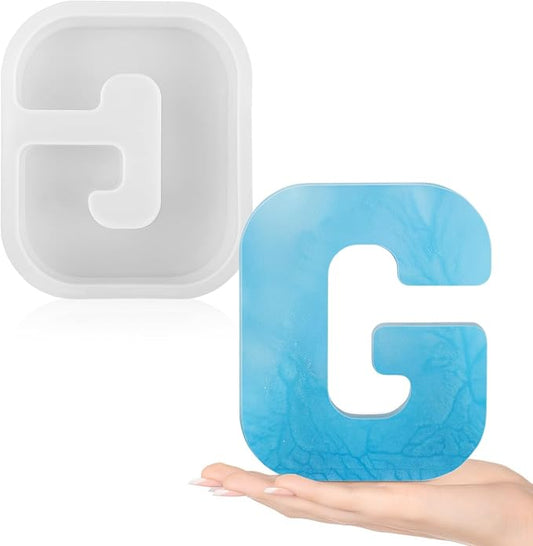 Gartful Resin Letter Molds for Casting, G Capital Alphabet Resin Silicone Molds for Epoxy, Thick 3D Silicone Letter Molds for Making Letters, Word Sign Art, DIY Crafts, Making Candle, Party Home Decor