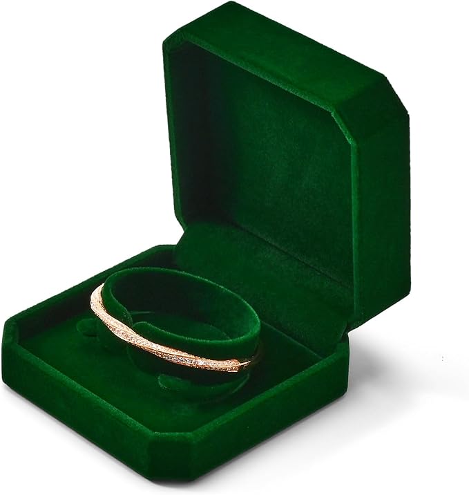 Green Velvet Interior Jewelry Gift Box for Bangle Bracelet Green Velvet Bangle Box