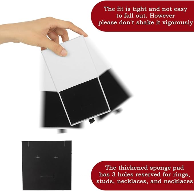 Nsmykhg Jewelry Gift Box Velvet-Lined,12 Pack Compact Drawer Style for Earrings & Rings, Necklace & Bracelet Organizer, 3.93x3.93x1.65 Inches, Stackable Elegant Jewelry Display & Storage Box (White)