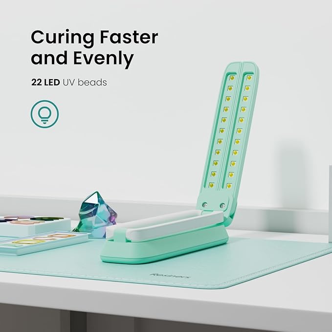 Resiners UV Light for Resin Curing, UV Resin Light, Wireless & Rechargeable UV Lamp, 3-in-1 Uses, Foldable Blacklight Ultraviolet LED, Craft Supplies Tools for Resin Molds, Jewelry Making, DIY Decor