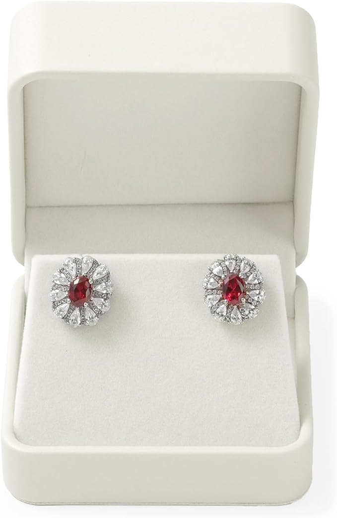 Leather Earring Box Earring Gift Box Jewelry Gift Boxes Trinket Storage Case Showcase Display for Anniversary Wedding Birthday (Beige)