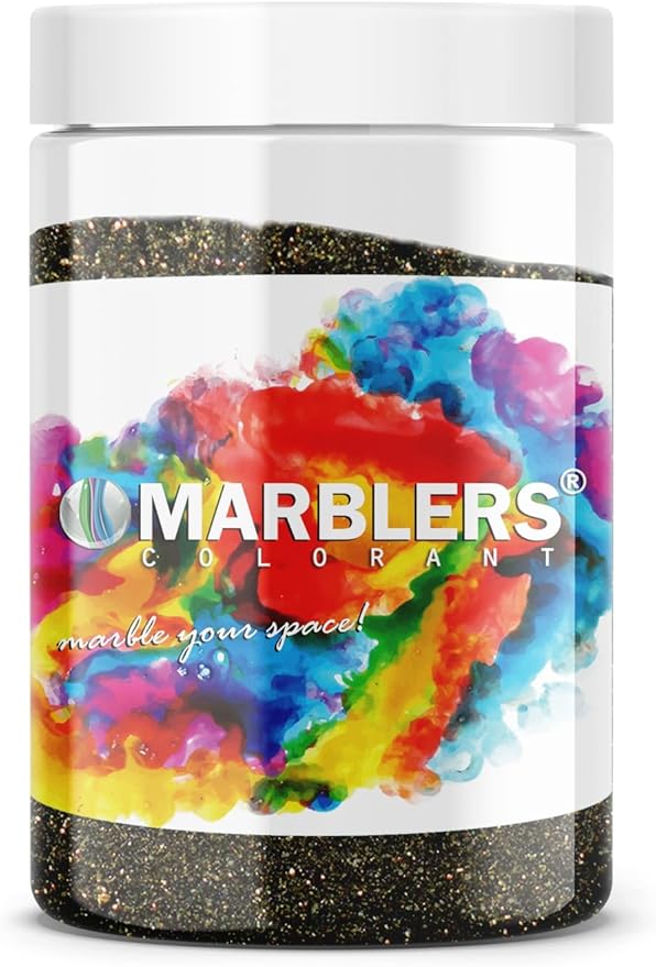 MARBLERS Black Mica Powder [Black Gold Pearl] 4oz (113g) | Cosmetic Grade | Epoxy Resin Pigment, Dye, Non-Toxic, Vegan, Cruelty-Free | Lip Gloss, Nails, Body Butter, Bath Bomb, Candle & Soap Making