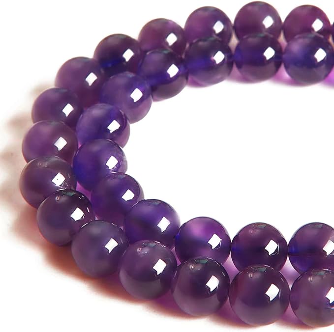 100pcs 8mm Amethyst Beads Natural Gemstone Beads Round Loose Beads for Jewelry Making