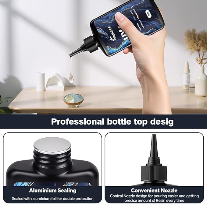 UV Resin,1500g High Gloss & Clear & Solar Cure Sunlight Activated Glue Hard,UV Cure Resin for Casting,Coating & DIY Crafts（250g*6）