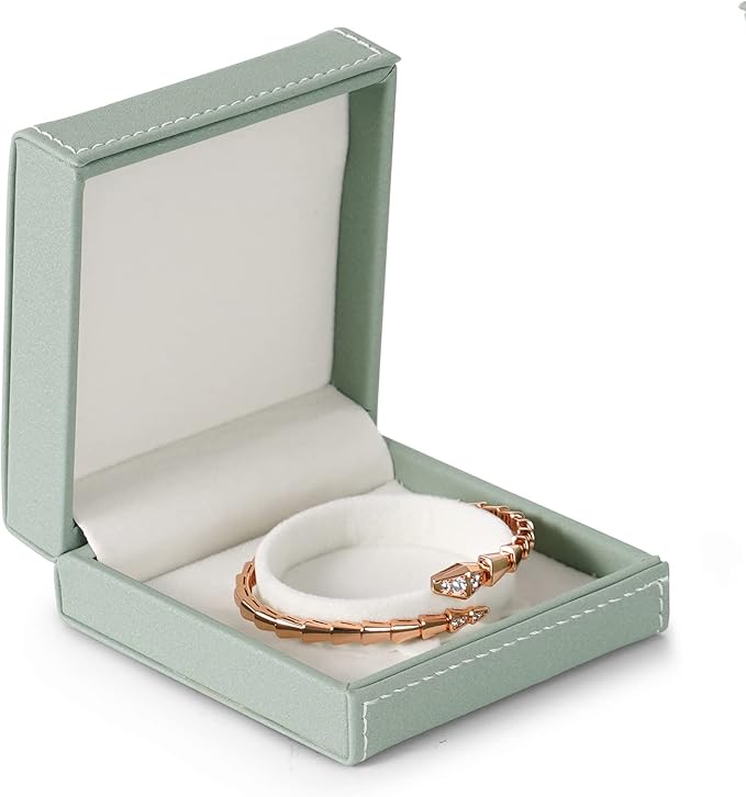 Jewelry Box PU Leather Bracelet/Bangle Gift Box Velvet Jewellery Storage Case Engagement, Anniversary(Green)