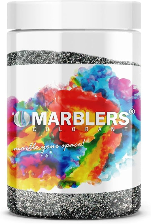 MARBLERS Black Mica Powder [Midnight Pearl] 4oz (113g) | Cosmetic Grade | Epoxy Resin Pigment | Dye | Non-Toxic, Vegan, Cruelty-Free | Lip Gloss, Nails, Body Butter, Bath Bomb, Candle & Soap Making