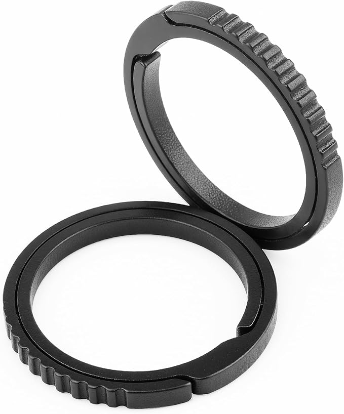 Titanium Key Rings Heavy Duty Side Push Split Key Chain Rings for Key Carabiner Quick Release Keychain Rings