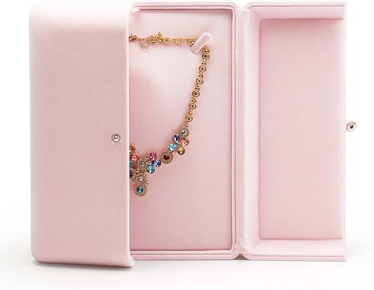 Oirlv Pink Velvet Jewelry Packaging Box Large Necklace Display Storage Case Large Necklace Gift Box