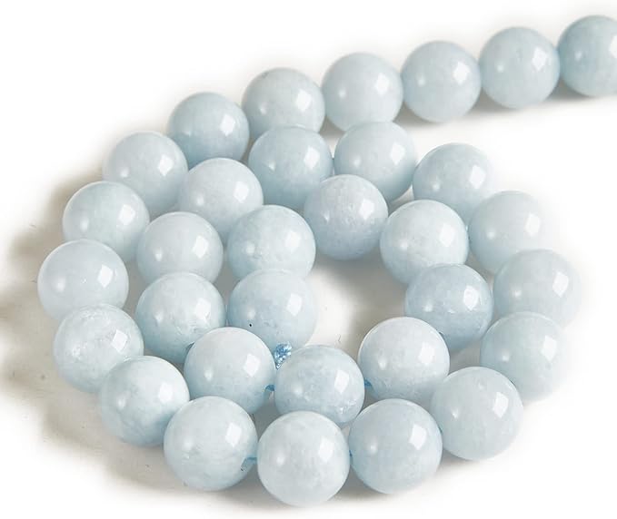 100pcs 8mm Aquamarine Beads Natural Gemstone Beads Round Loose Beads for Jewelry Making