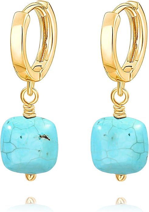 Gold Plated Huggie Hoop Earrings with Charms Fashion Pearl Drop Dangle Earrings for Women Handmade Karma Circle Jewelry for Ladies Lightweight Pearl Earrings on Christmas