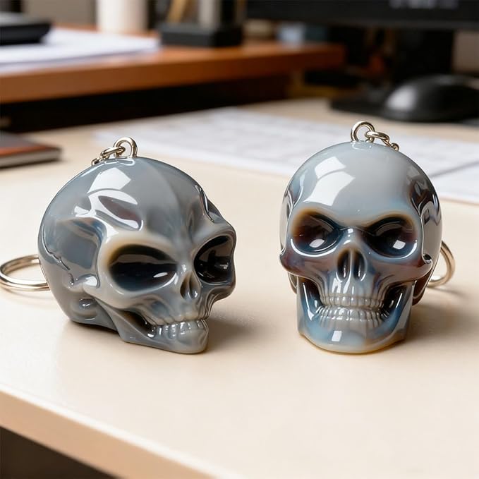 3D Skull Mold 2ps Humans and Aliens Resin Keychain molds Silicone Molds for Resin, Candle, Ice Cubes, Clay, Pendants, Soap Casting, Halloween Home Decoration