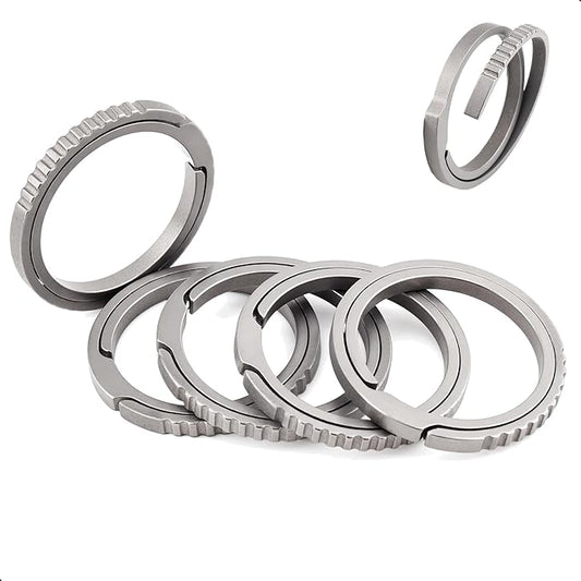Titanium Key Rings Heavy Duty Side Push Split Key Chain Rings for Key Carabiner Quick Release Keychain Rings