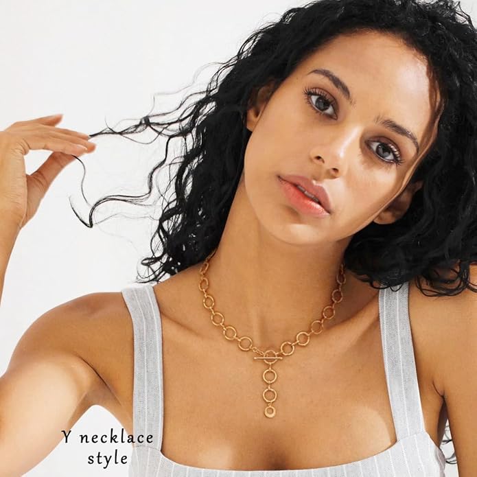 Aobei Pearl 18K Gold Plated Paperclip Chain Choker Satellite Chain Freshwater Cultured Biwa Pearl Pendant Necklace Dainty Jewelry for Women