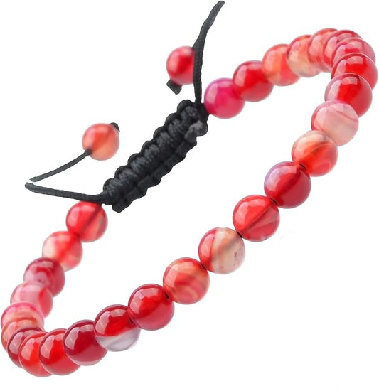 MASSIVE BEADS Natural Healing Power Gemstone Crystal Beads Unisex Adjustable Macrame Bracelets