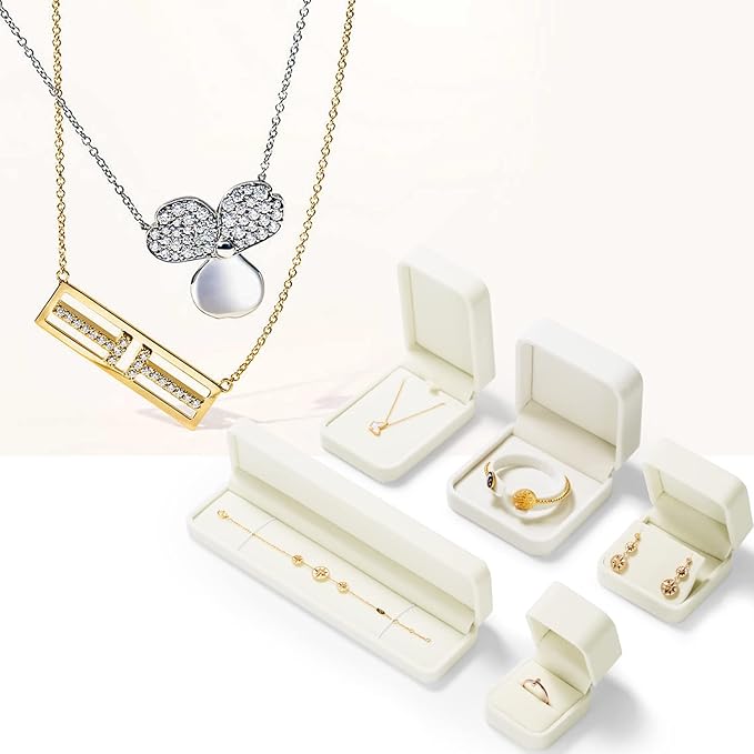 Oirlv Velvet Pendant Storage Box White Jewelry Packaging Gift Box Showcase