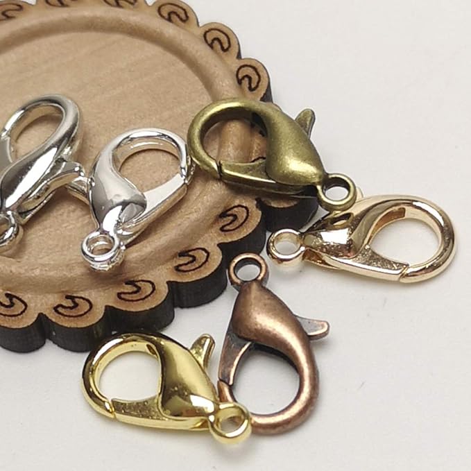 Chenkou Craft 1 Box Around 210pcs 7 Colors Lobster Clasp Jewelry Making Repairing (16x9mm)