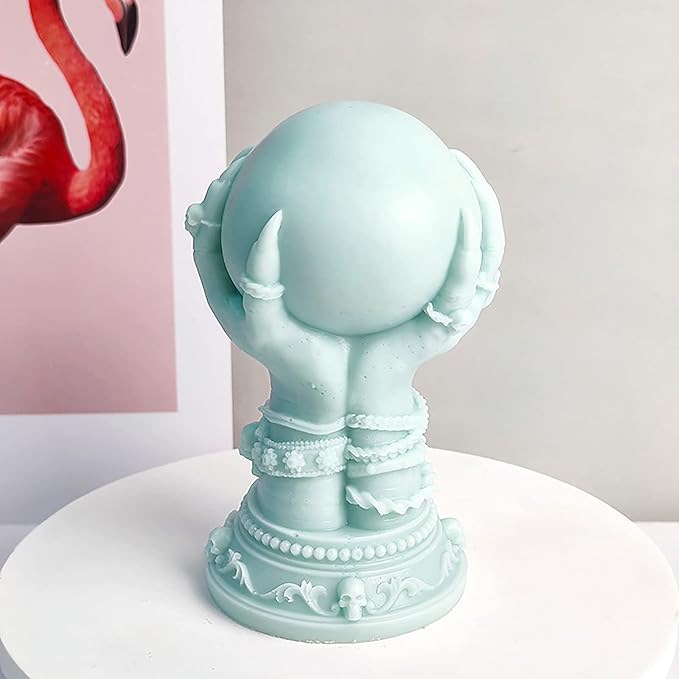 Ball & Claw Skull Rose Candle Molds - 3D Silicone Molds for Resin, Clay & Cake Making - Craft Supplies