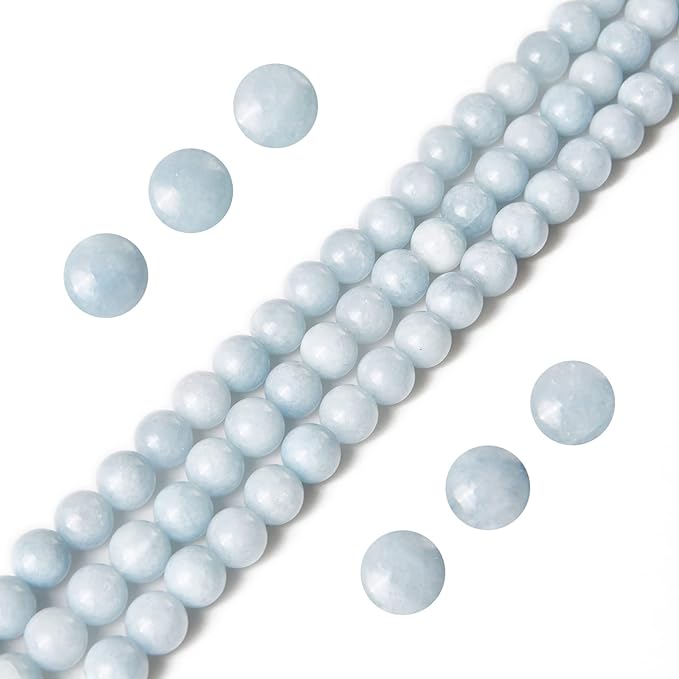 100pcs 6mm Aquamarine Beads Natural Gemstone Beads Round Loose Beads for Jewelry Making