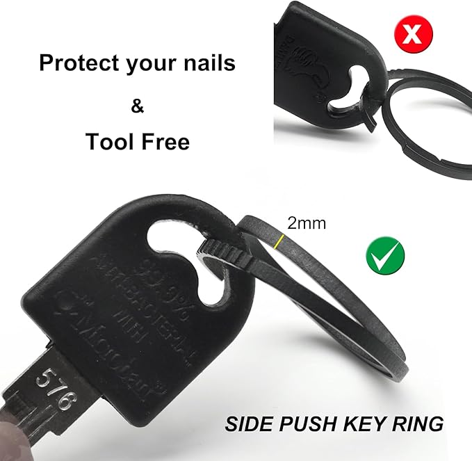 Titanium Key Rings Heavy Duty Side Push Split Key Chain Rings for Key Carabiner Quick Release Keychain Rings