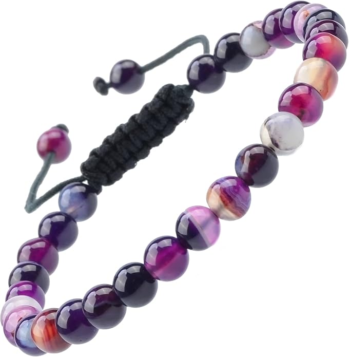 MASSIVE BEADS Natural Healing Power Gemstone Crystal Beads Unisex Adjustable Macrame Bracelets