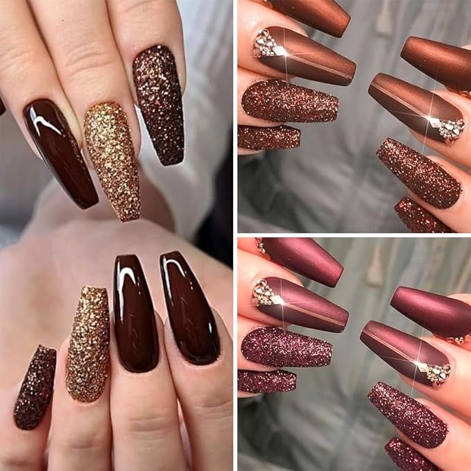 6 Colors Holographic Nail Art Glitter, Ultra Fine Metallic Shining Glitter Dust, Retro Champagne Golden Reflective Sugar Dipping Pigment for DIY Gel Polish Nail Art Decoration, Resin Craft