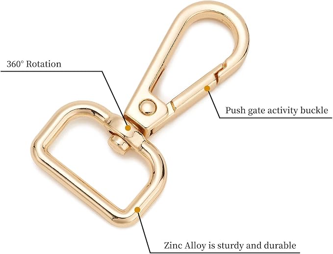 9 Pcs D Ring Swivel Lobster Claw Clasp Push Gate Snap Hooks Trigger Clips for DIY Crafts Keychain Purse Handbag Making,3/4 Inch Mixed