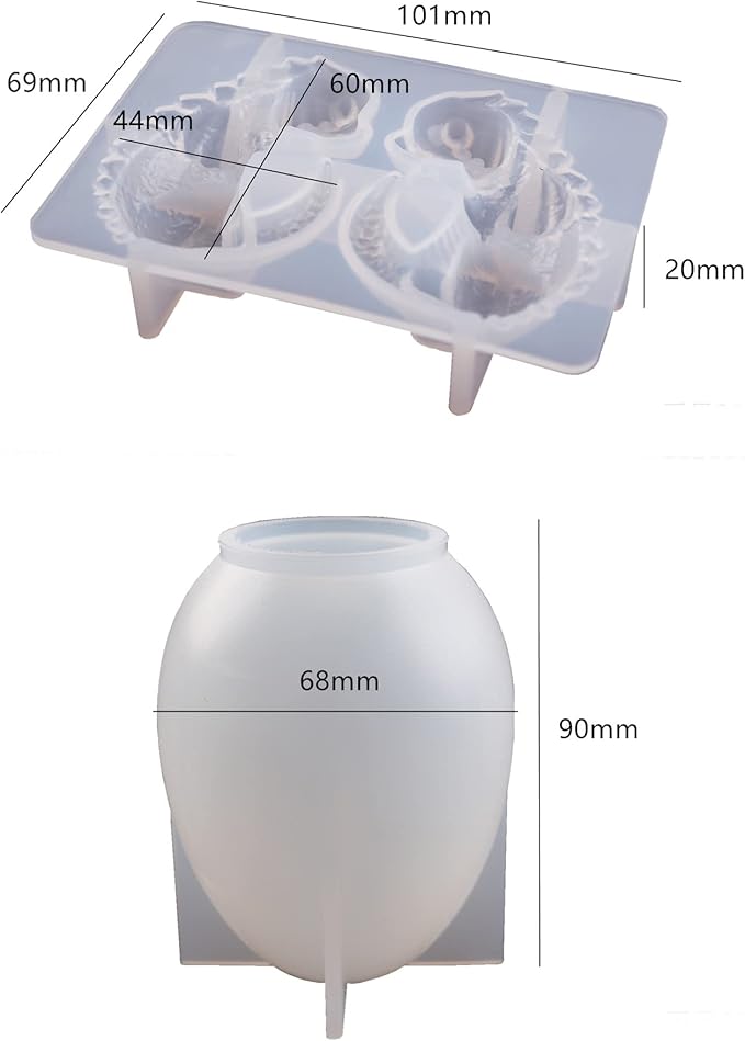 Dragon Egg Silicone Molds - Dinosaur & Animal Shapes for Resin, Clay & Candle Making