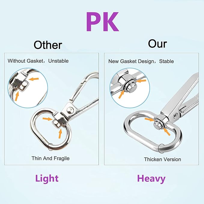 1 inch Swivel Lobster Clasps 1" Swivel Hooks for Purse Bag Handbag Making 15pcs Gunmetal Push Gate Swivel Snap Hooks Fashion Clips Craft