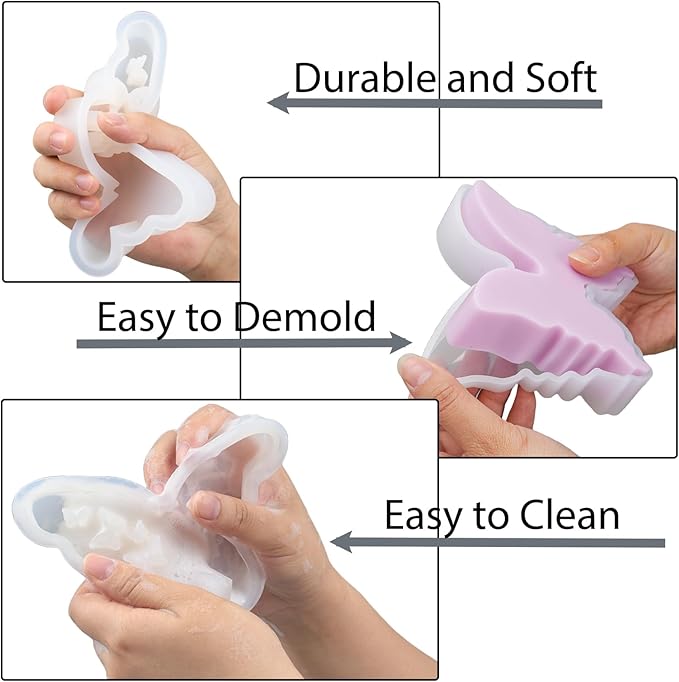 Butterfly Epoxy Resin Molds 2 Pack Butterflies Silicone Mold for Candle Making DIY Soap Resin Casting Art Crafts Mould Home Wedding Decoration Paperweight Craft Gift Concrete Cement Plaster Moulds