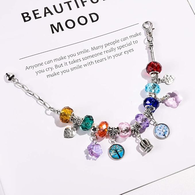 60 Pieces Assorted European Beads with Plating Silver Metal Alloy Rhinestone Large Hole Spacer Beads for DIY Charm Bracelet Jewelry Making (Alloy Glass Assembly)