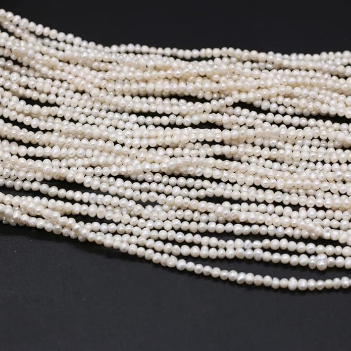 QSLLER Natural Mini Pearl Beads Potato Shape Freshwater Pearl for Women Jewelry Making 2-3mm