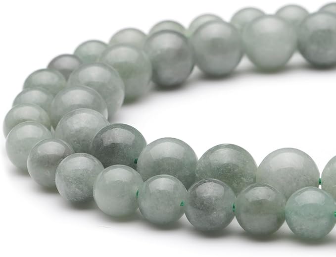Youngbling Natural Gemstone Beads for Jewelry Making,8mm Dark Burmese Jade Polished Round Smooth Stone Beads for Bracelet Necklace 15 Inch(Dark Burmese Jade,8mm)