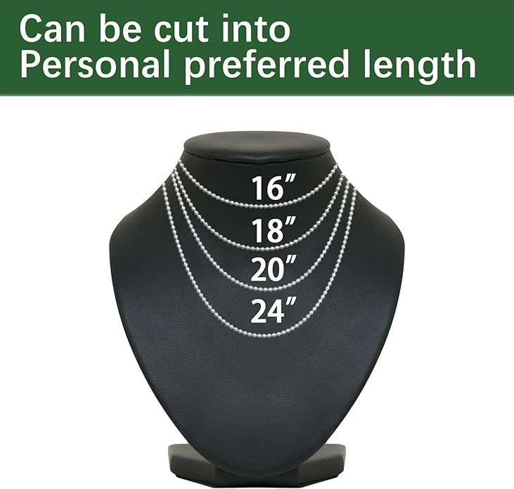 GEKIXUTP 100 pcs Dog Tag Chain Ball Chain Necklace Bulk,Military Dog tag Chain for Men Dog tags Chains,Beaded Chain Necklace Chains for Jewelry Making,Silver Nickel Plated Metal 23.6" Long 2.4mm Ball