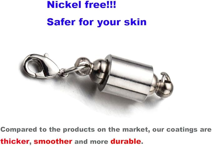 Zpsolution Screw Locking Magnetic Necklace Clasps Safety Magnetic Jewelry Clasps and Closures 6mm Silver