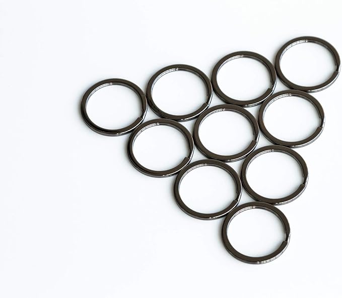 Key Rings Flat Split Keychain Bulk – Heavy Duty 1.18" (30 mm) Keyring – Organize Fast for Car & Home, Lanyards, School/Office/DIY – Metal Dog Tag Rings – Silver/Gold/Rainbow/Gunmetal