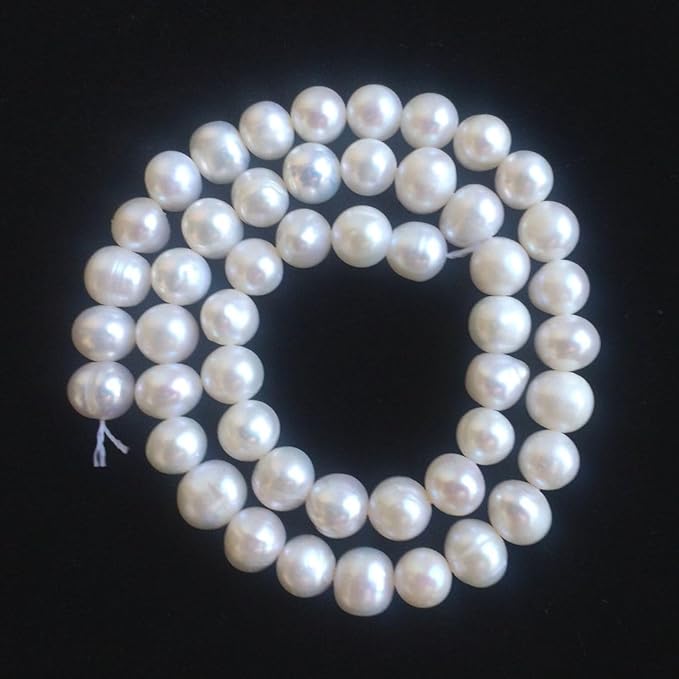 Adabele 28 Inch Real Natural Grade A Potato Round White Cultured Freshwater Pearl Loose Beads 8-9mm for Jewelry Making fp2-89