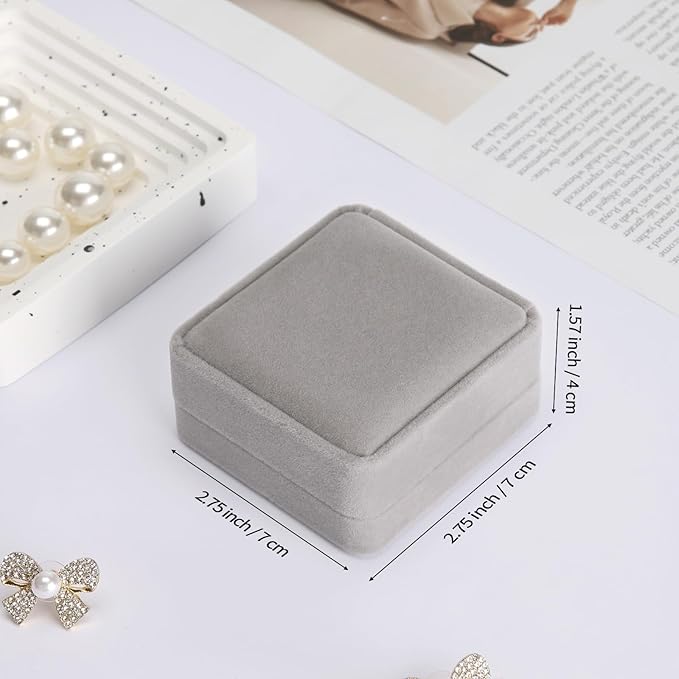 2 Pieces Classic Velvet Jewelry Earring Gift Box for Stud Necklace Pendant, Jewellry Earring Storage Display Case for Wedding Engagement Birthday Anniversary