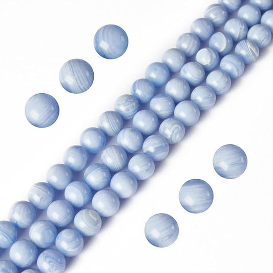 100pcs 10mm Blue Lace Agate Beads Natural Gemstone Beads Round Loose Beads for Jewelry Making