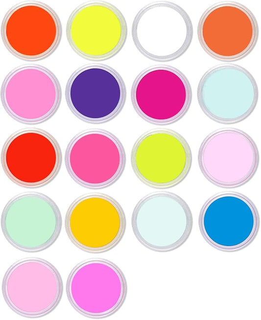 SULLMAR Nail Acrylic Powder Set 18 Colors DIY Nail Art Glitters Acrylic for Nails Sparkling Acrylic Nails Great for Home Manicure Sugar Powder for Nail Art Supplies