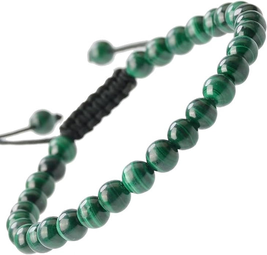 MASSIVE BEADS Natural Healing Power Gemstone Crystal Beads Unisex Adjustable Macrame Bracelets