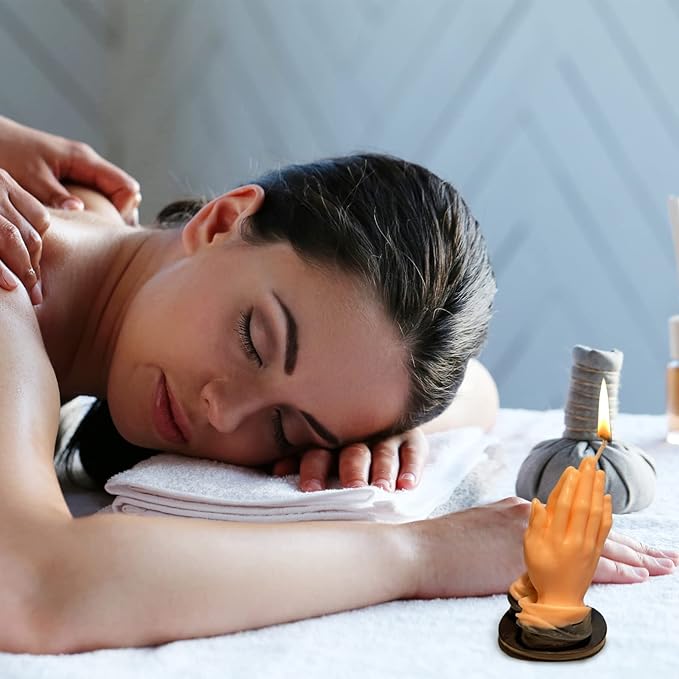 TOPYS 3D Hands Folded for Prayer Candle Silicone Mold Scented DIY Reisn Mold Gypsum Mould for Praying Blessing Candle Making Resin Soap Gifts Wax Aromatherapy Craft Supplies Home Halloween Decor