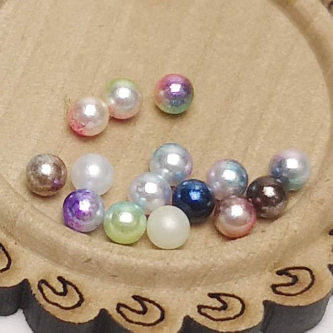 Chenkou Craft 12000pcs 2.8mm Assorted 15 Gradient Colors No Hole Round Ball Bead Scrapbooking Craft DIY Beads Decoration + Plastic Box (Gradient Colors, 2.8mm)