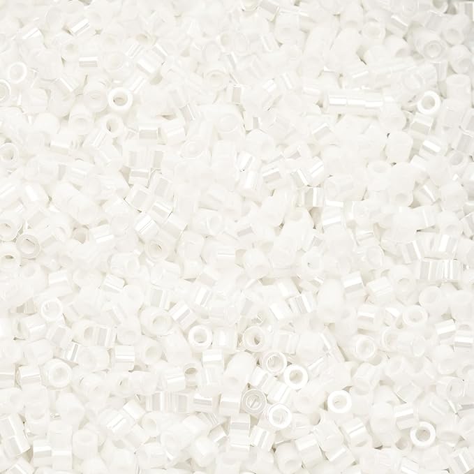 John Bead 25g Cylin Beads White Pearl Luster 11/0 Glass Cylindrical Seed Beads for Jewelry Bracelets Necklaces Earrings Making Embroidery Home Decor