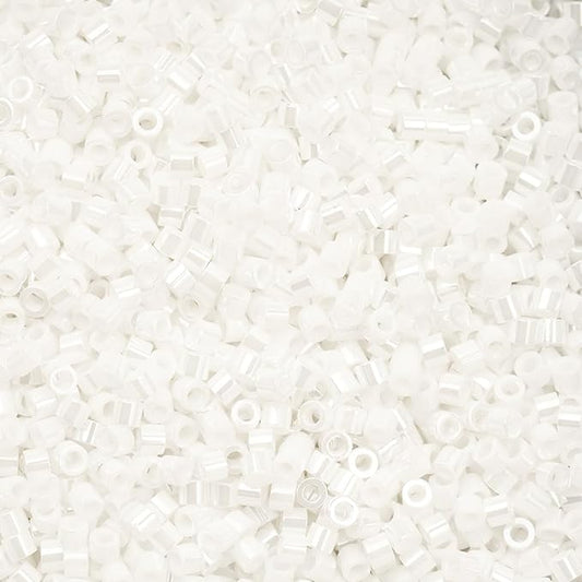 John Bead 25g Cylin Beads White Pearl Luster 11/0 Glass Cylindrical Seed Beads for Jewelry Bracelets Necklaces Earrings Making Embroidery Home Decor