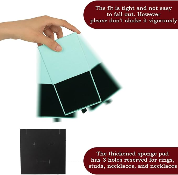 Nsmykhg Jewelry Gift Box Velvet-Lined,12 Pack Compact Drawer Style for Earrings & Rings, Necklace & Bracelet Organizer, 3.93x3.93x1.65 Inches, Stackable Elegant Jewelry Display & Storage Box (Blue)